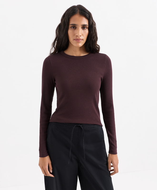 Organic Perfect Rib Crewneck Long Sleeve Tee